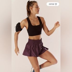 NWT Free People FP Movement Get your Flirt On Black Tee Shorts. Size XS